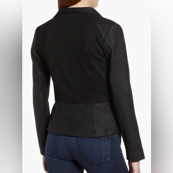 Via Spiga Black Leather Jacket with Streamlined Design - Picture 9 of 9